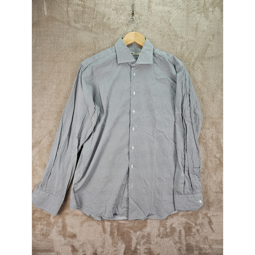 Made in Italy Maurizio Baldassari Dress Shirt Micro-pattern Geometric Print